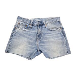 Levi's 502 Cutoff Denim Shorts Size 29 Raw Hem Mid Rise Women's 8/10 Light wash